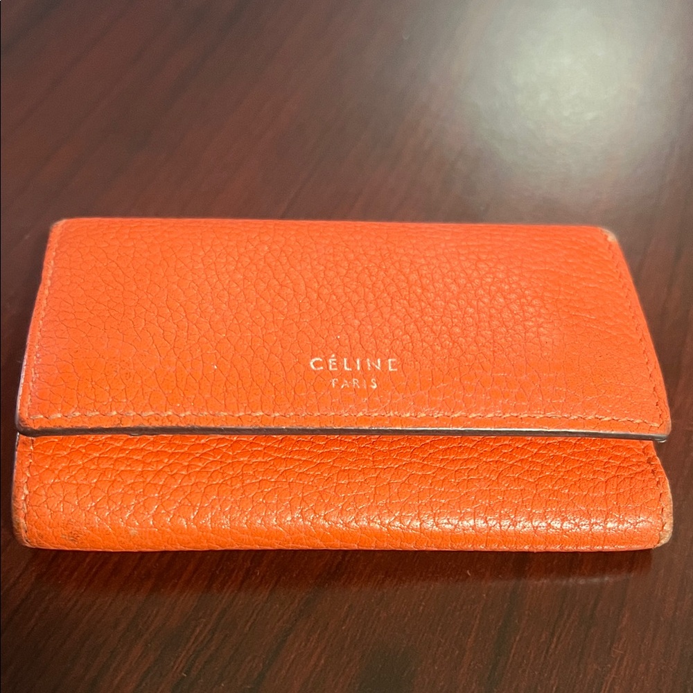 Céline Orange Leather Key Case